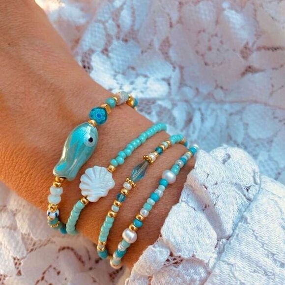 Free People Jewelry - bohemian blue bracelets A601